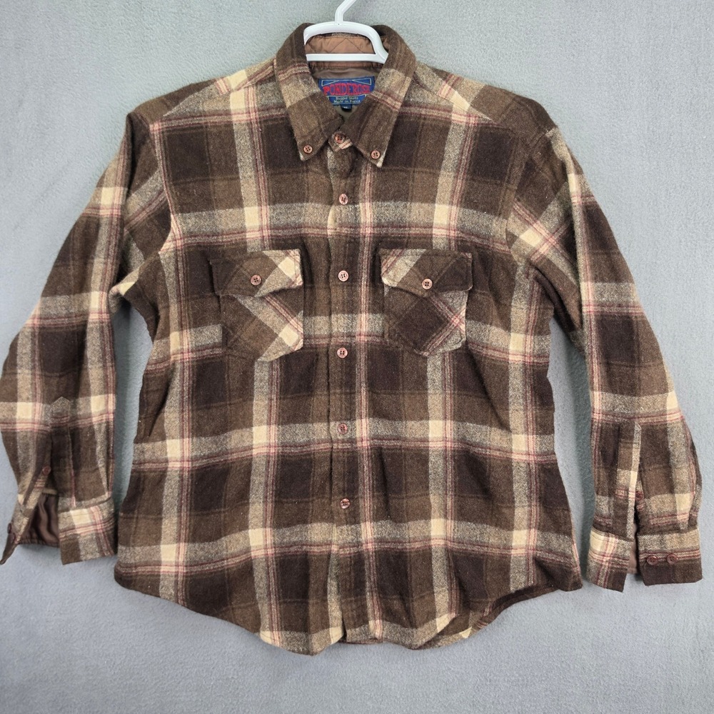 Vintage Ponderosa Wool Plaid Flannel Shirt Brown XL Heavyweight Vintage Outdoor